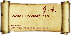 Garami Annamária névjegykártya